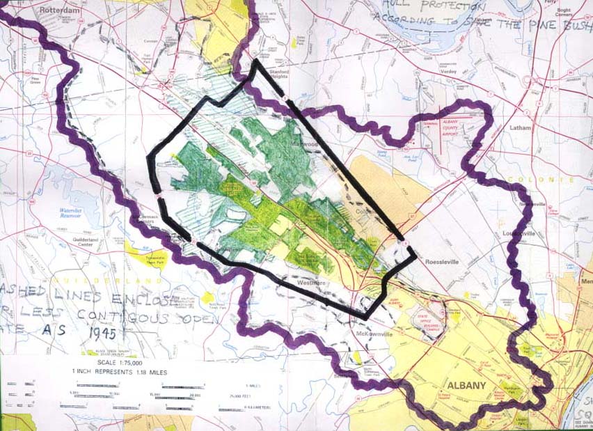 Map of original extent of the Pine Bush